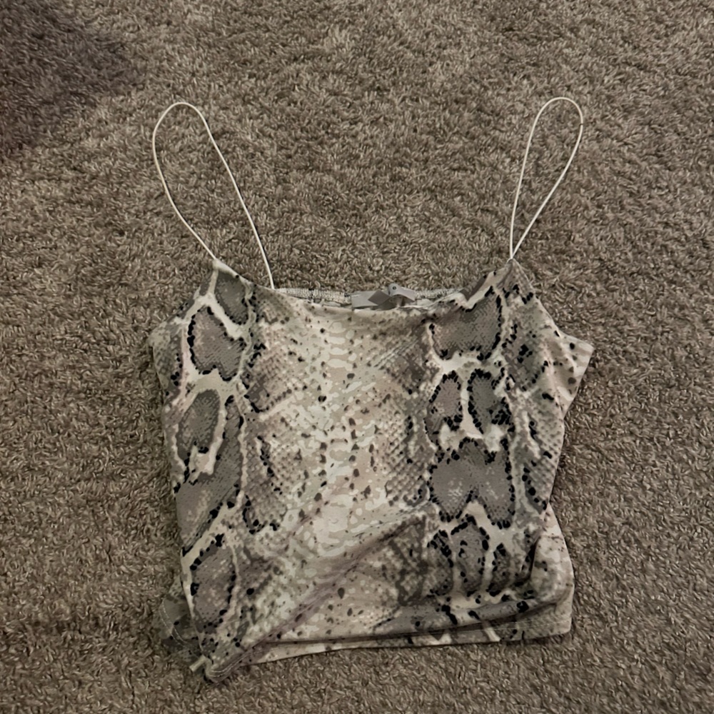Snake skin print crop top